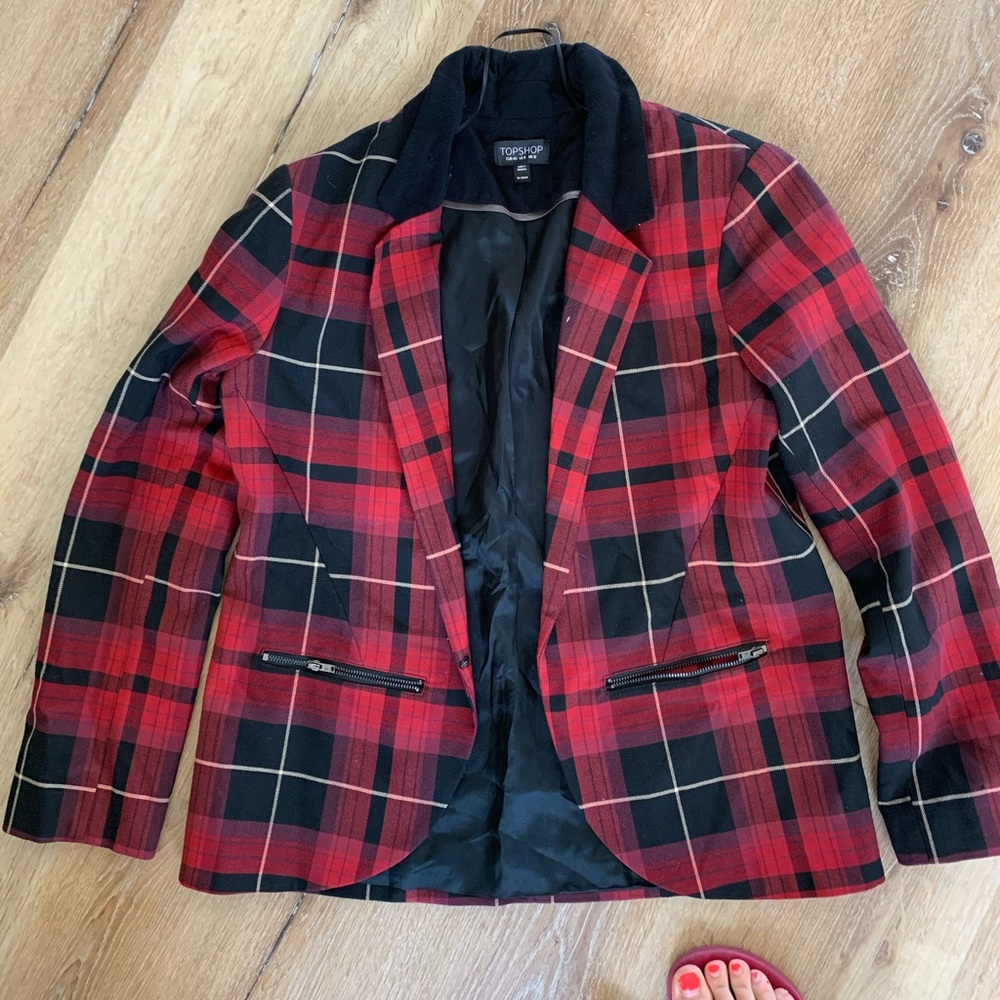 TOPSHOP Plaid blazer